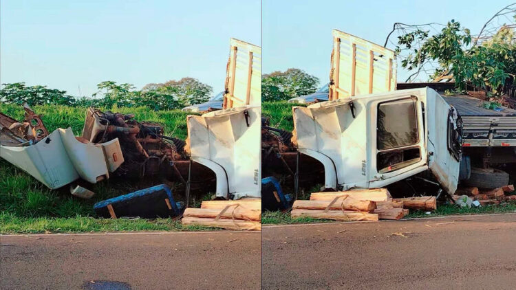 Caminhão capota e mata filho do motorista na Avenida Duque de Caxias, ele era passageiro