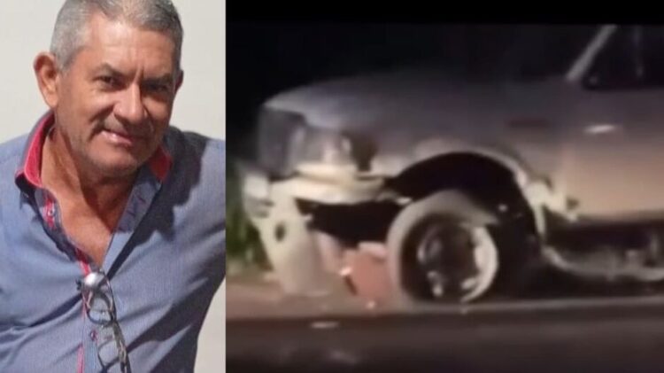 Motociclista entra repentinamente na BR-060, colide com carreta e é arremessado sobre Ranger em Sidrolândia
