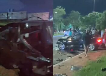 VÍDEO: Colisão deixa carros completamente destruídos na Avenida Afonso Pena