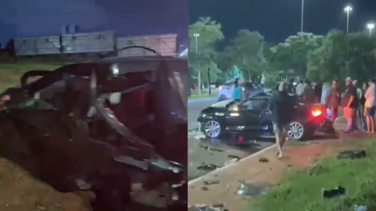 VÍDEO: Colisão deixa carros completamente destruídos na Avenida Afonso Pena